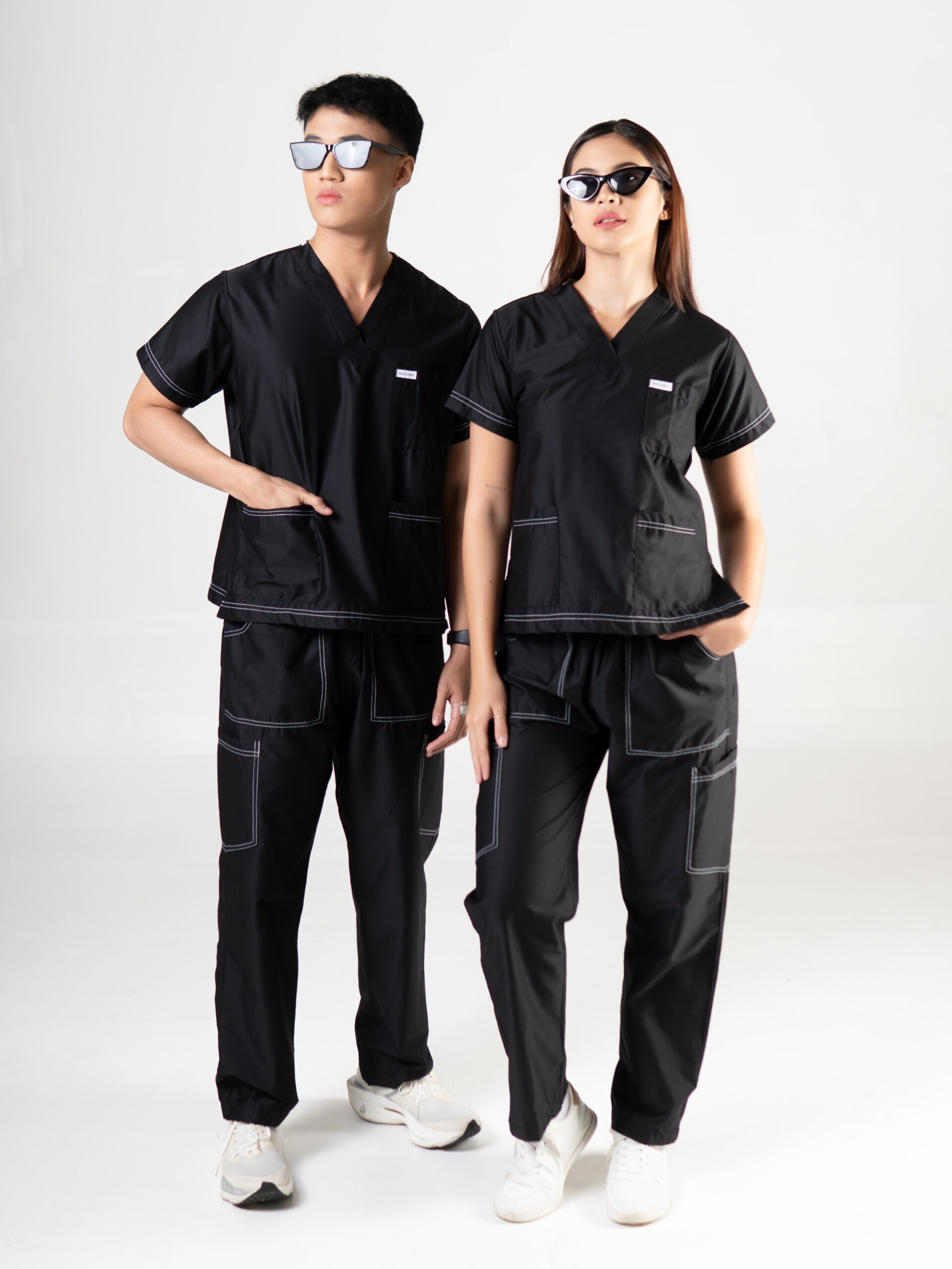 Techthread Contrast Stitch Scrubs - Straight Pants
